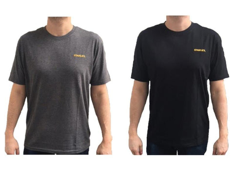 STANLEY� Clothing T-Shirt Twin Pack Grey & Black - XXL