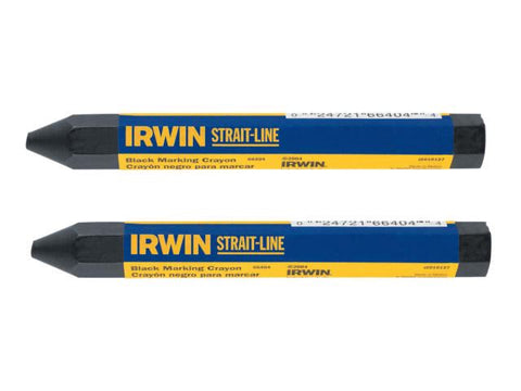 IRWIN STRAIT-LINE Crayon Black (Card of 2)