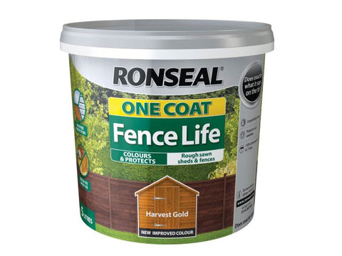 Ronseal One Coat Fence Life Harvest Gold 5 Litre