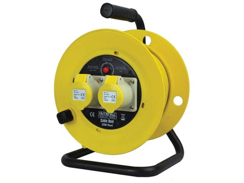 Faithfull Power Plus Cable Reel 25m 16 amp 1.5mm Cable 110V