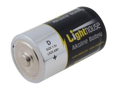 Lighthouse D LR20 Alkaline Batteries 14800mAh (Pack 2)