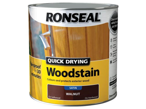 Ronseal Quick Drying Woodstain Satin Teak 250ml