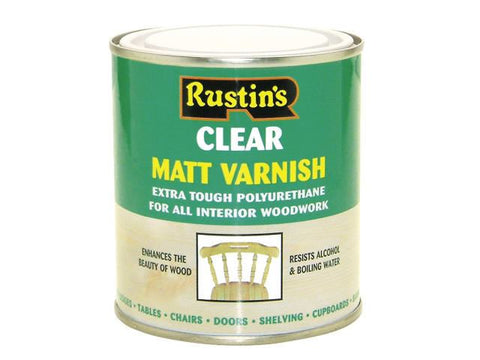 Rustins Polyurethane Varnish Matt Clear 500ml