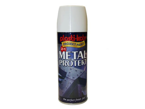 PlastiKote Metal Protekt Spray Gloss White 400ml