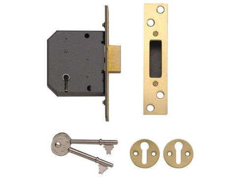 Yale Locks PM552 5 Lever Mortice Deadlock 67mm 2.5in Polished Brass