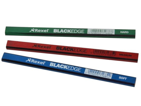 Blackedge Carpenter's Pencils - Assorted Card of 12