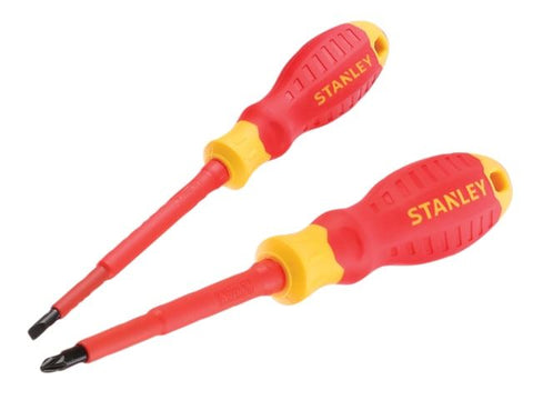 Stanley Tools FatMax® VDE Insulated Pozidriv & Slotted Screwdriver Set 2 Piece