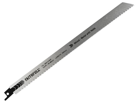 Faithfull S1120HF Bi-Metal Sabre Saw Blade Demolition 300mm 10 TPI (Pack 5)