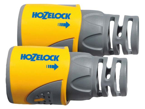 Hozelock 2050 Hose End Connector Plus for 12.5-15mm (1/2-5/8in) Hose Twin Pack