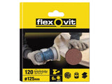 Flexovit Hook & Loop Sanding Discs 125mm Fine 120G (Pack of 6)