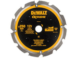 DEWALT Extreme PCD Fibre Cement Saw Blade 250 x 30mm x 12T