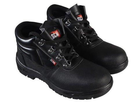 Scan 4 D-Ring Chukka Black Safety Boots UK 8 Euro 42