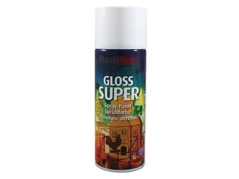 PlastiKote Super Spray Gloss White RAL 9016 400ml