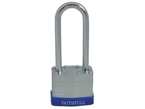 Faithfull Laminated Steel Padlock 40mm Long Shackle 3 Keys