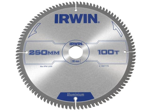 IRWIN Professional Aluminium Circular Saw Blade 250 x 30mm x 100T TCG