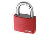 Abus Mechanical T65AL/40mm My Lock Aluminium Padlock Red Keyed Alike 6401