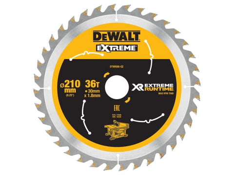 DEWALT FlexVolt XR Table Saw Blade 210 x 30mm x 36T