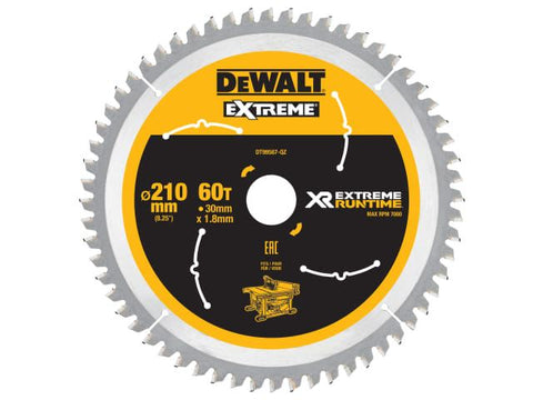 DEWALT FlexVolt XR Table Saw Blade 210 x 30mm x 60T