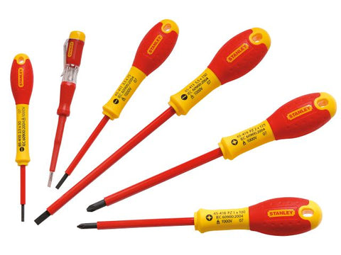 Stanley Tools FatMax® VDE Insulated Parallel & Pozidriv Screwdriver Set of 6