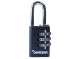 DEFENDER Black Diecast Combination Padlock 20mm