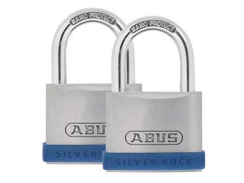 Abus Mechanical 40mm Silver Rock™ 5 Padlock Twin Pack