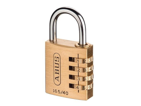 Abus Mechanical 165/40 40mm Solid Brass Body Combination Padlock (4-Digit) Carded