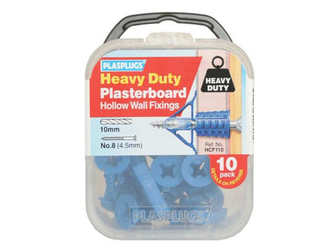 Plasplugs HCF110 Heavy-Duty Plasterboard Fixings Pack of 10