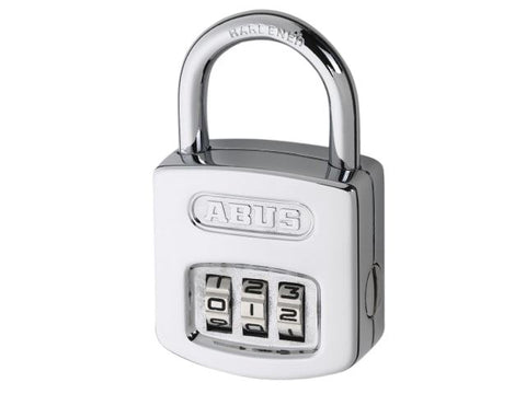 Abus Mechanical 160/50 50mm Steel Case Die Cast Body Combination Padlock (3-Digit) Carded