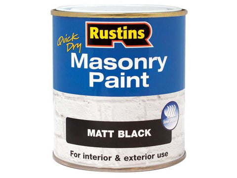 Rustins Quick Dry Masonry Paint Black 250ml
