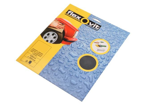 Flexovit Waterproof Sanding Sheets 230 x 280mm Assorted (3)
