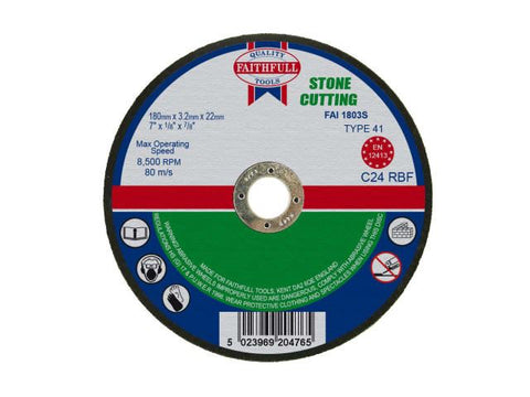 Faithfull Stone Cut Off Disc 180 x 3.2 x 22.23mm