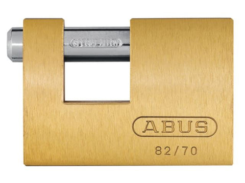Abus Mechanical 82/70mm Monoblock Brass Shutter Padlock Keyed Alike 8514