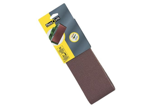 Flexovit Cloth Sanding Belts 610 x 100mm Medium 80G (Pack of 2)