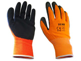 Scan Hi-Vis Orange Foam Latex Coated Gloves - Large (Size 9)