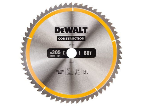 DEWALT Stationary Construction Circular Saw Blade 305 x 30mm x 60T ATB/Neg