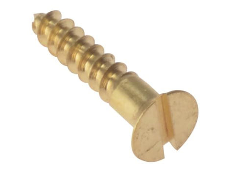 ForgeFix Wood Screw Slotted CSK Solid Brass 1in x 10 Box 200