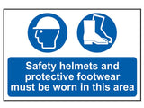 Scan Safety Helmets + Footwear To Be Worn PVC 600 x 400mm