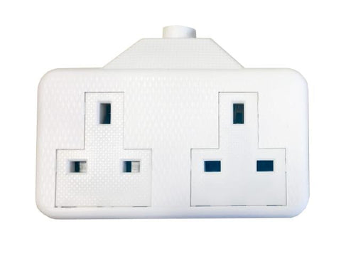 SMJ White Trailing Extension Socket 13A 2 Gang