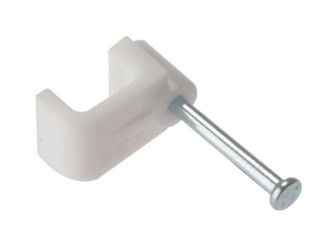 ForgeFix Cable Clip Flat White Bellwire Box 100