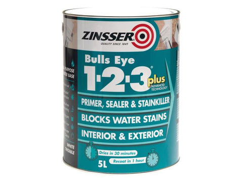 Zinsser 123 Bulls Eye Plus Primer & Sealer Paint 1 litre
