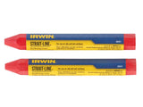 IRWIN STRAIT-LINE Crayon Red (Card of 2)