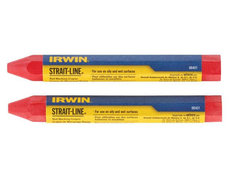 IRWIN STRAIT-LINE Crayon Red (Card of 2)