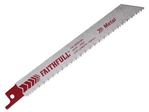 Faithfull S918H Sabre Saw Blade Metal 150mm 10 TPI (Pack of 5)