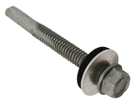 ForgeFix TechFast Roofing Sheet to Steel Hex Screw & Washer No.5 Tip 5.5 x 70mm Box 100