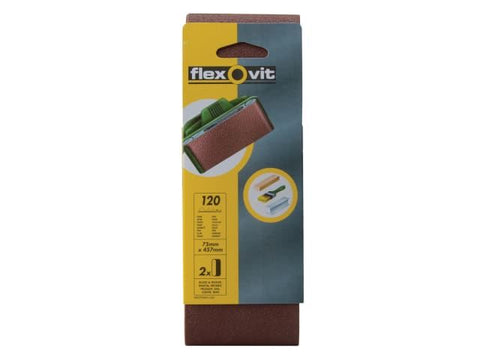 Flexovit Cloth Sanding Belts 457 x 75mm Fine 120G (Pack of 2)