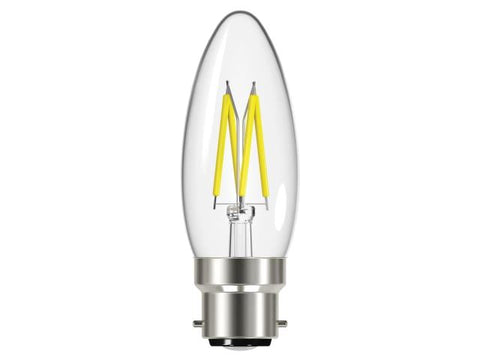 Energizer LED BC (B22) Candle Filament Dimmable Bulb, Warm White 470 lm 5W
