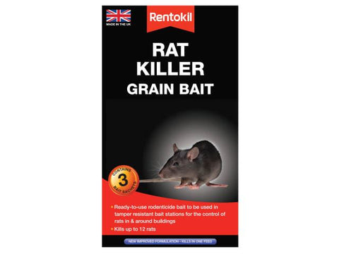 Rentokil Rat Killer Grain Bait 3 Sachets