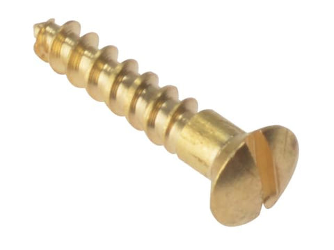 ForgeFix Wood Screw Slotted Raised Head ST Solid Brass 3/4in x 6 Box 200