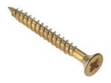 ForgeFix General Purpose Pozi Compatible Screw CSK TT Electro Brass 1.1/2in x 8 Box 200