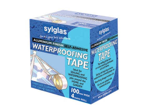 Sylglass Aluminium Finish Waterproofing Tape 100mm x 4m Roll